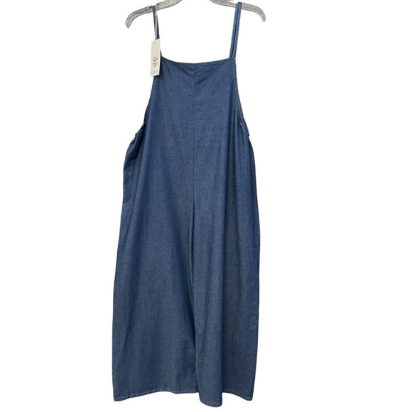 Classe 22 Italy Denim Jumper | Wide Leg, Adjustable Straps - Picture 1 of 8